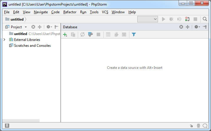 Стартовое окно настройки подключения к ЛИНТЕР-серверу из PhpStorm