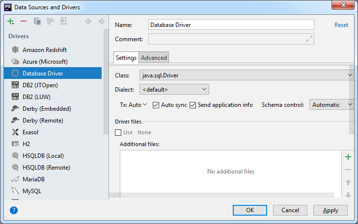 Ввод названия драйвера