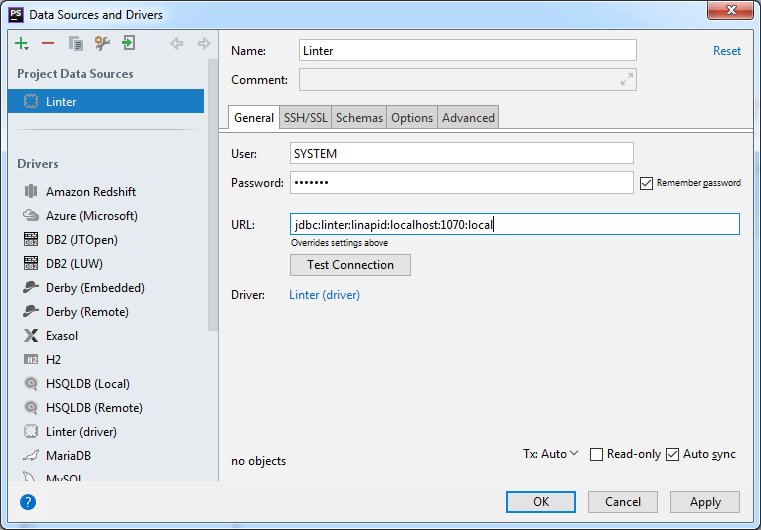 Параметры подключения к ЛИНТЕР-серверу