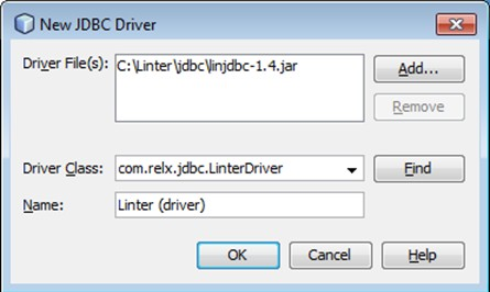 Пример настройки подключения NetBeans к ЛИНТЕР-серверу