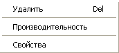 Операции над каналом, доступные в меню