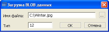 Загрузка данных из файла в BLOB-ячейку