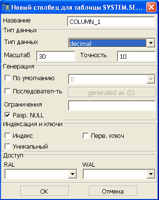 Добавление столбца в таблицу