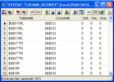 Редактор данных представления